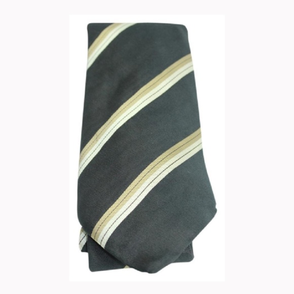 Louis Vuitton Black LV Diagonal Strip Tie TELM7 - Picture 1 of 7